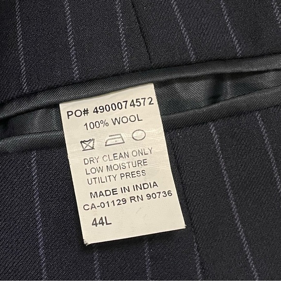 Lauren Ralph Lauren Blazer Sport Coat Navy Blue Pinstriped 2 Button Sz 44 L - Picture 8 of 8